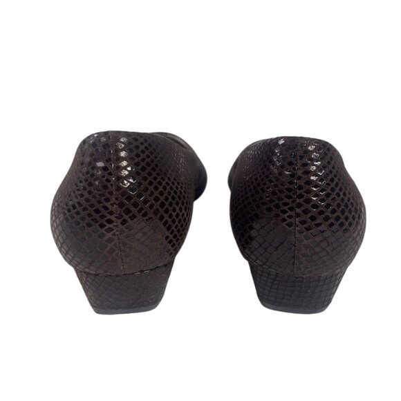 Worthington Faux Snakeskin Pointed Toe Flats Womens 11M Brown Leather Upper - Picture 4 of 7